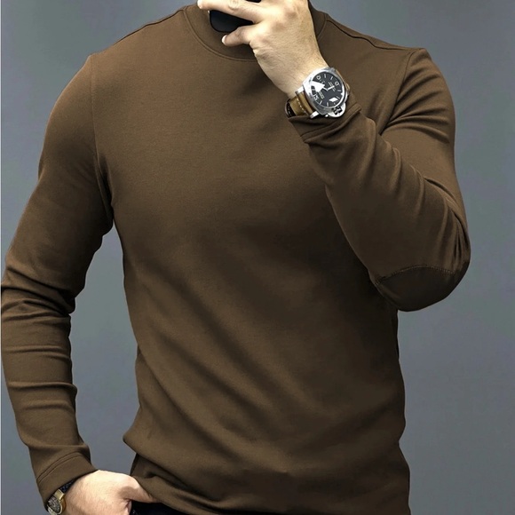 NWT Fioboc Men’s Modal Blend Elbow Patch Long Sleeve Tee:Slim Fit XL - Picture 6 of 6